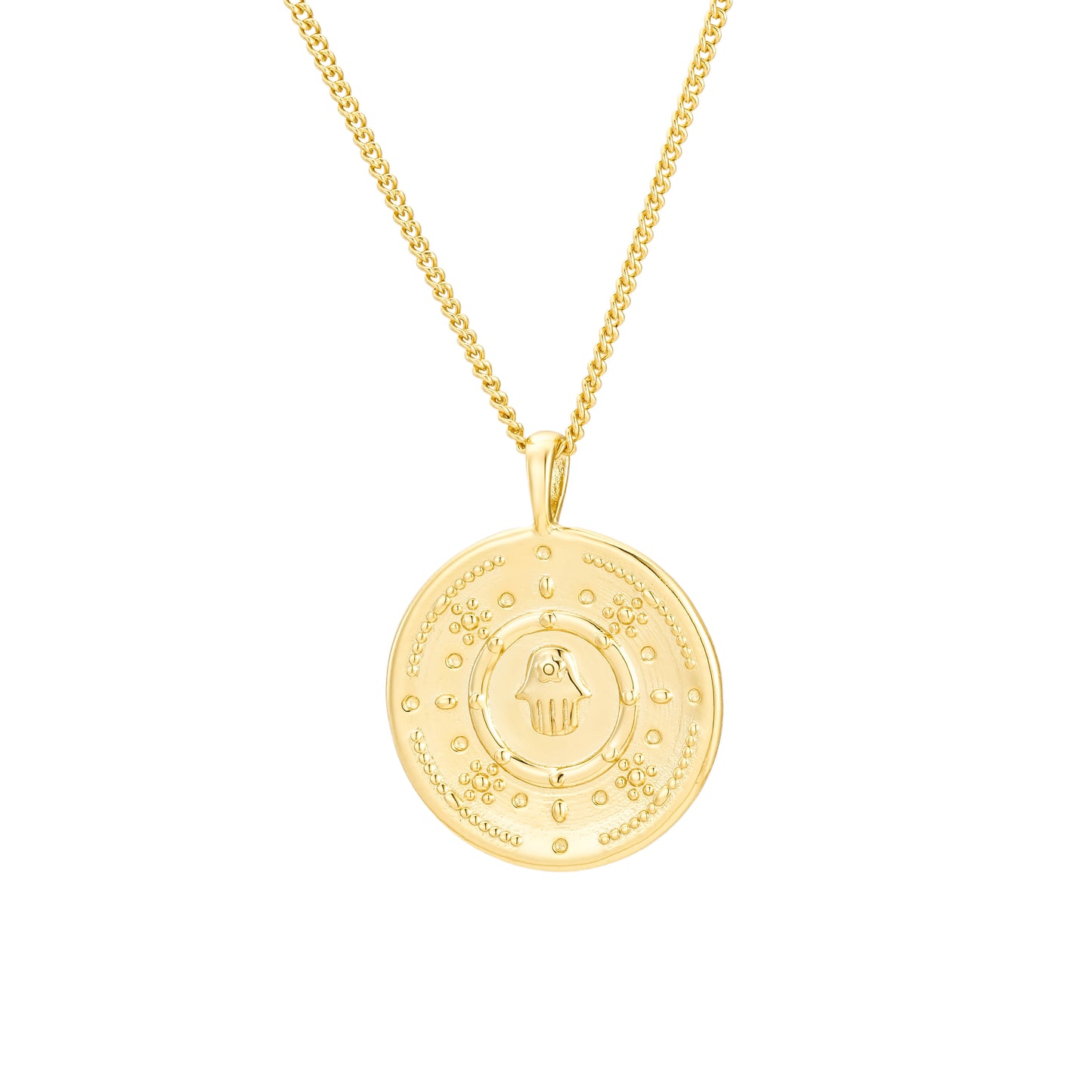 Hamsa Coin Pendant Necklace