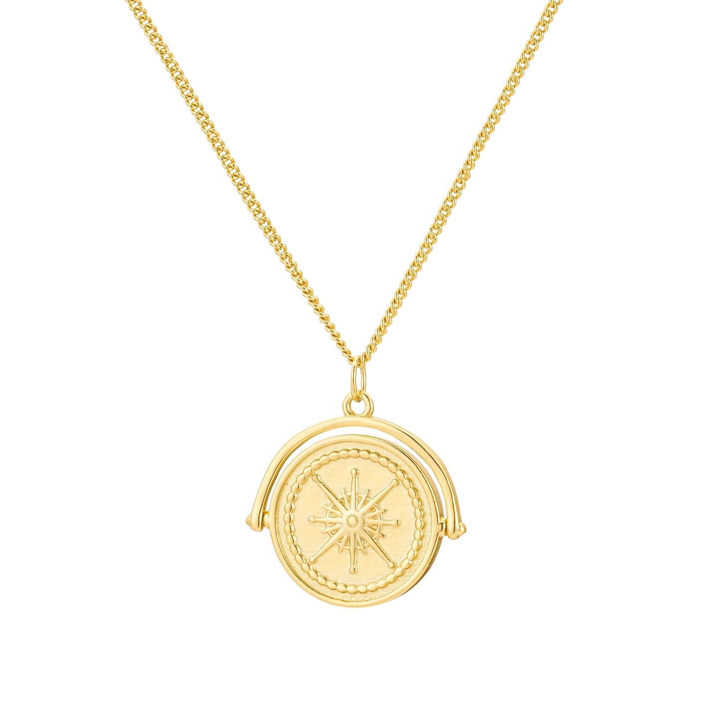 Compass Spinner Pendant Necklace