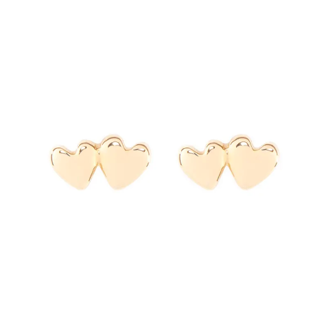 Twin Hearts Stud Earrings