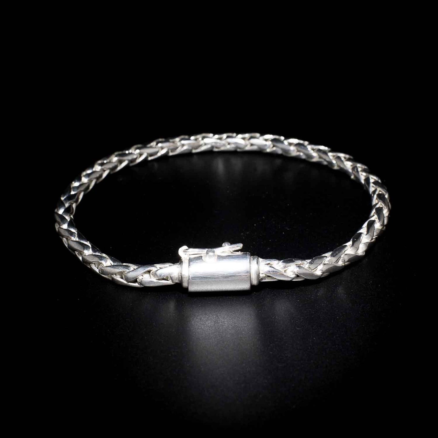 Dragon's Tail - Rope Chain Bracelet Sterling Silver 925 Lock Clasp Safety Clip Handmade