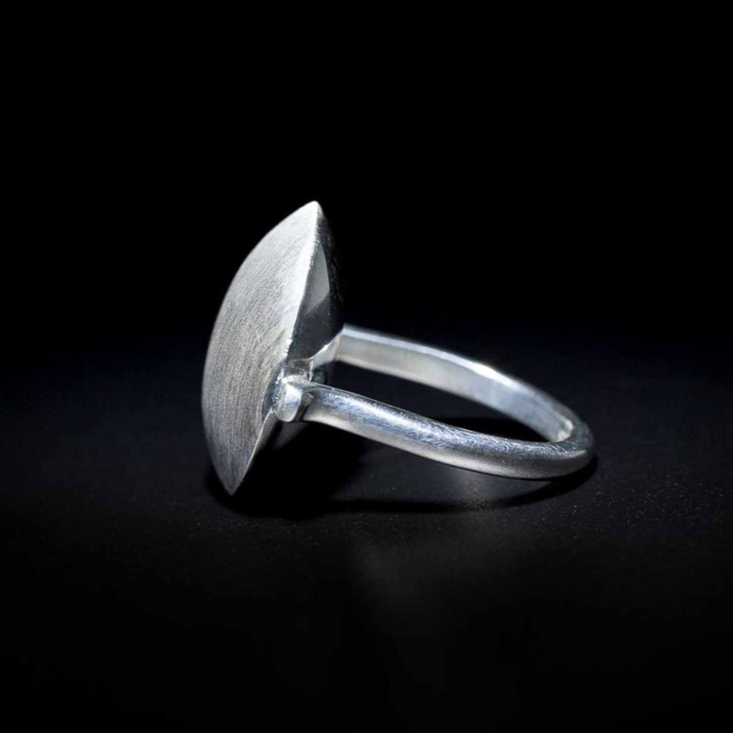 Brushed Sands - Ring Sterling Silver 925 Bespoke Dome 20mm Matte Polish 2mm Band Handmade